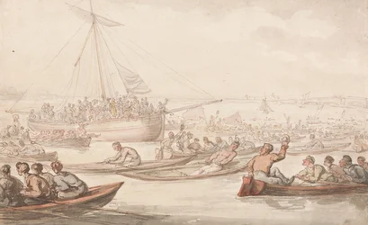 La course annuelle de rameurs pour le manteau et l